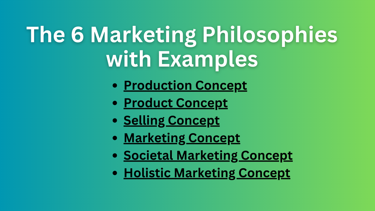 marketing philosophy with examples
